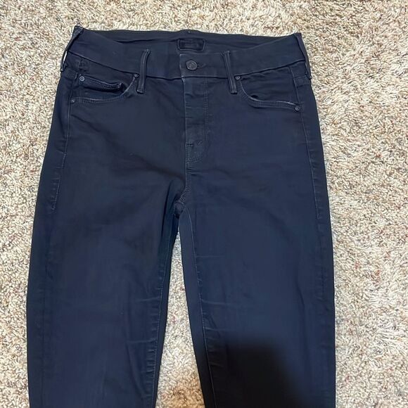 Mother Denim The Looker Mid-Rise Skinny Jeans in Not Guilty Black Size 25 - Picture 6 of 15